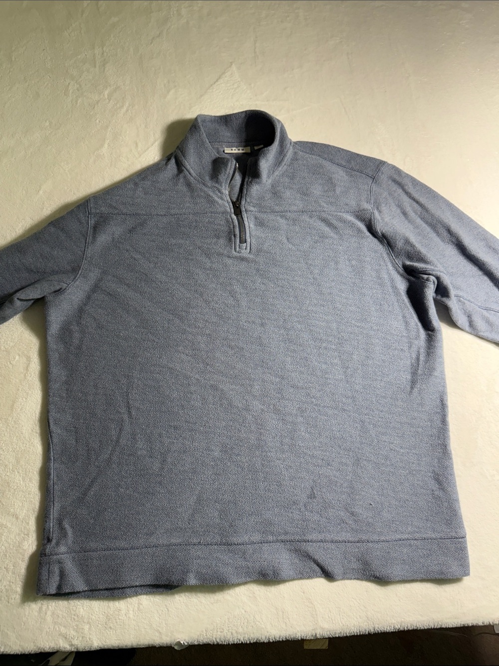 ROWM Men's Half-Zip Sweater Pullover in Heathered Light Blue
